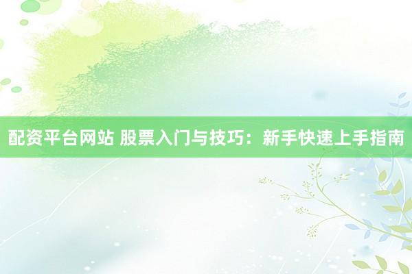 配资平台网站 股票入门与技巧：新手快速上手指南