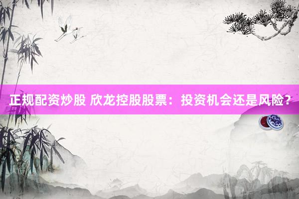正规配资炒股 欣龙控股股票：投资机会还是风险？