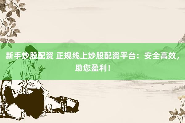 新手炒股配资 正规线上炒股配资平台：安全高效，助您盈利！
