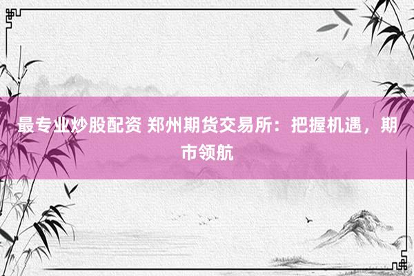 最专业炒股配资 郑州期货交易所：把握机遇，期市领航