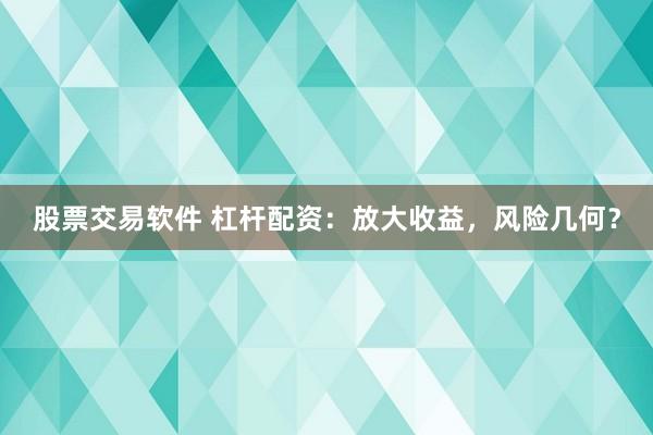 股票交易软件 杠杆配资：放大收益，风险几何？