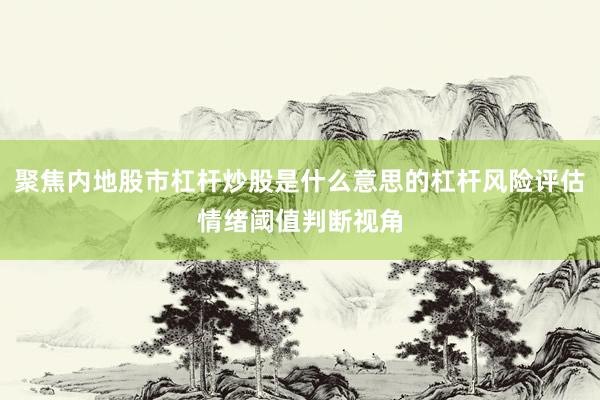 聚焦内地股市杠杆炒股是什么意思的杠杆风险评估情绪阈值判断视角