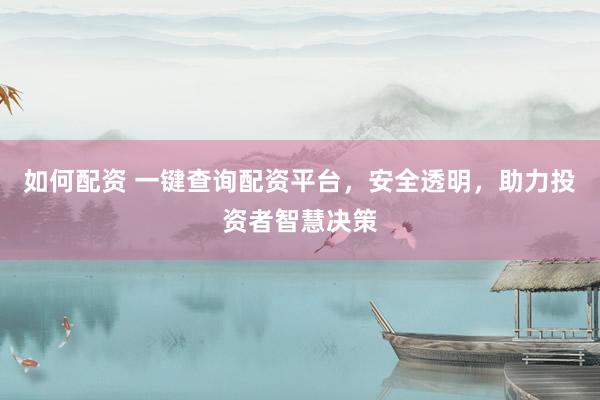 如何配资 一键查询配资平台，安全透明，助力投资者智慧决策
