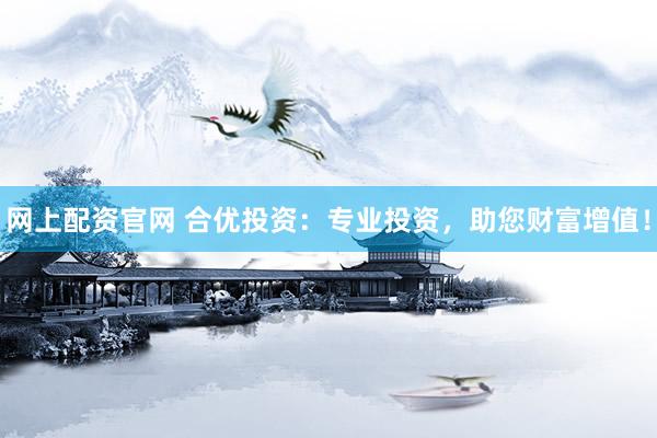 网上配资官网 合优投资:专业投资,助您财富增值!