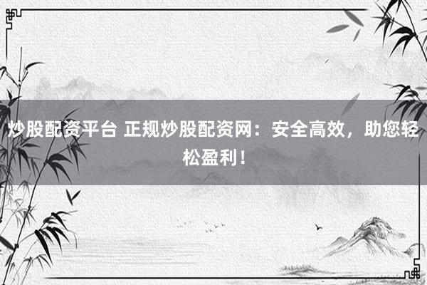 炒股配资平台 正规炒股配资网:安全高效,助您轻松盈利!